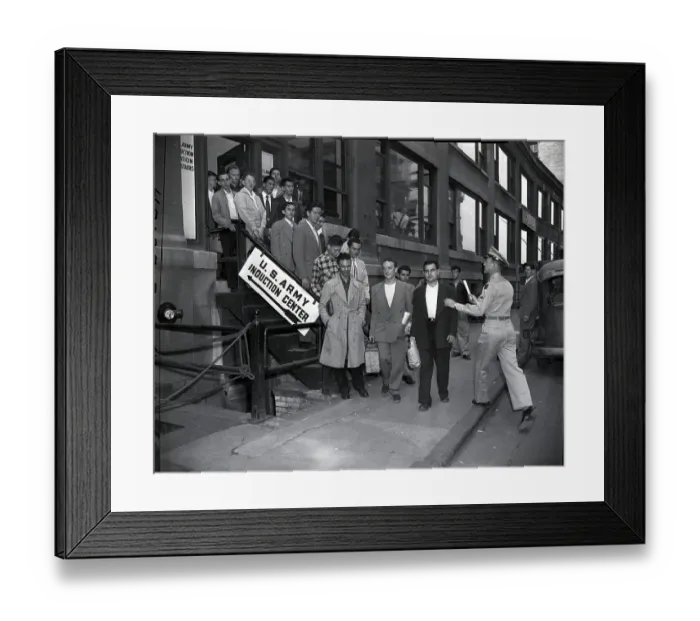 Framed Print : Inductees Leave For Devens Base Framed Print : Inductees Leave For Devens Base