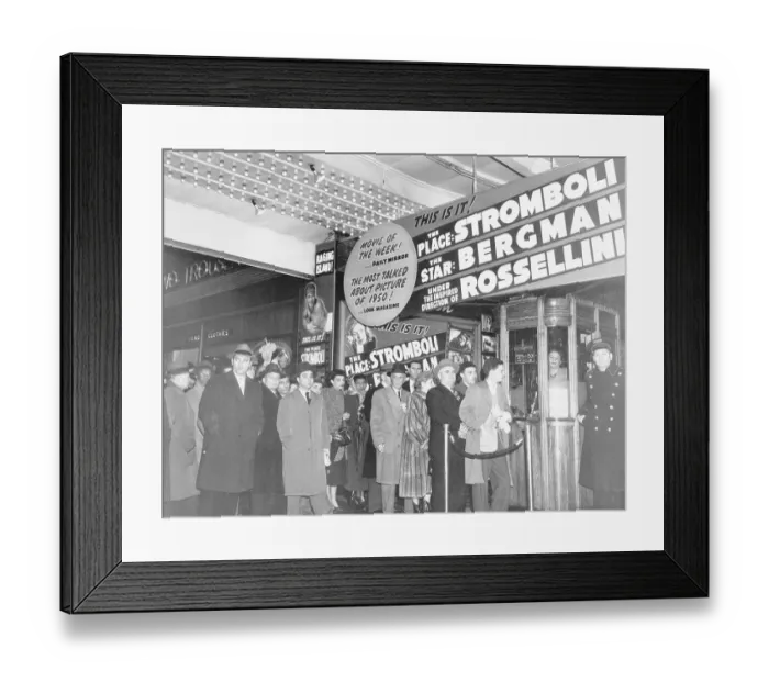 Framed Print : Crowd of Movie Goers at Stromboli Premiere Framed Print : Crowd of Movie Goers at Stromboli Premiere