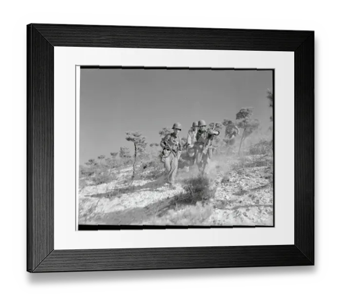 Framed Print : Troops Carrying a Victim over Terrain Framed Print : Troops Carrying a Victim over Terrain