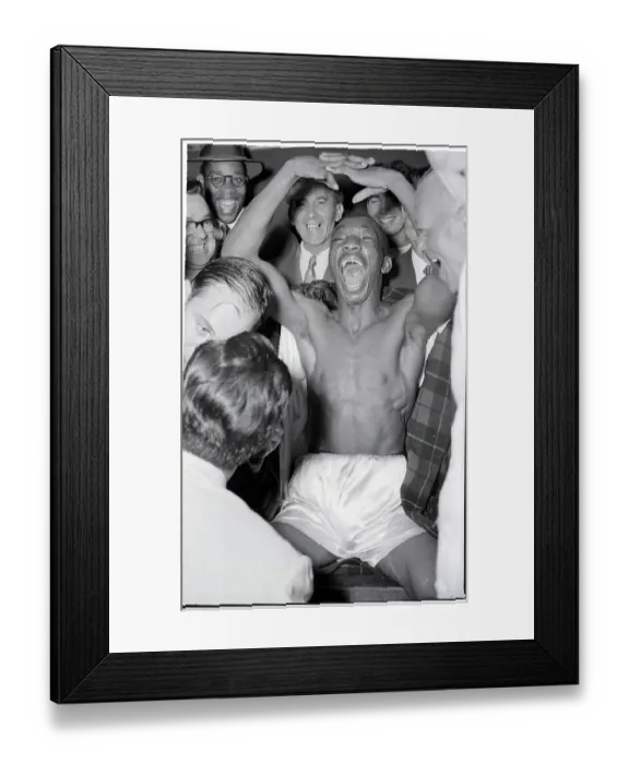 Framed Print : Sandy Saddler In Dressing Room Yelling Framed Print : Sandy Saddler In Dressing Room Yelling