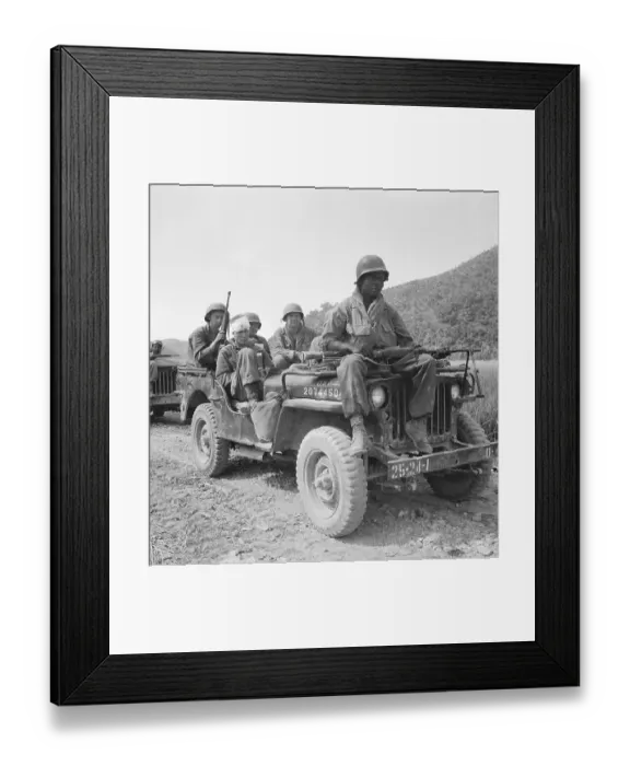 Framed Print : Wounded Soldier in Jeep Framed Print : Wounded Soldier in Jeep