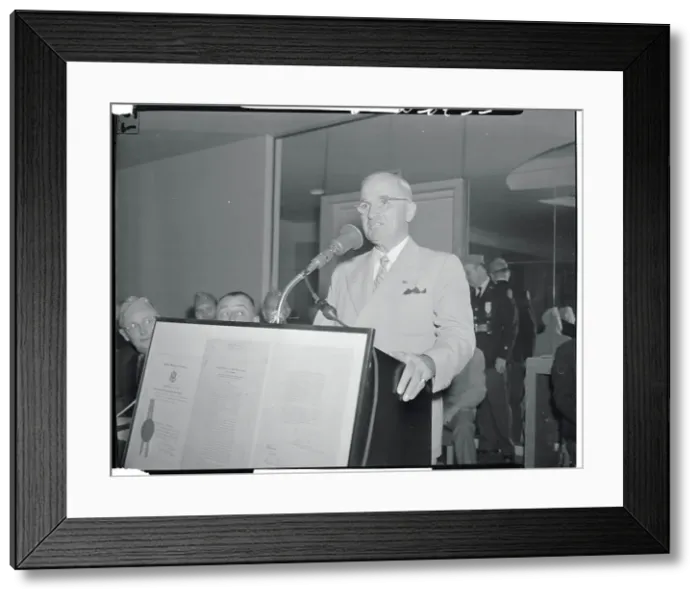 Framed Print : President Truman Giving a Speech Framed Print : President Truman Giving a Speech