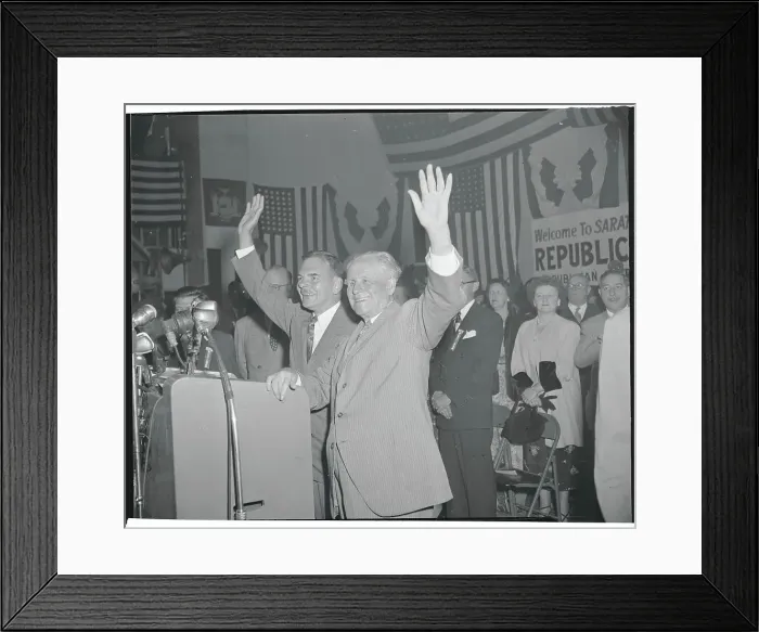 Framed Print : Dewey and Hanley Waving Framed Print : Dewey and Hanley Waving