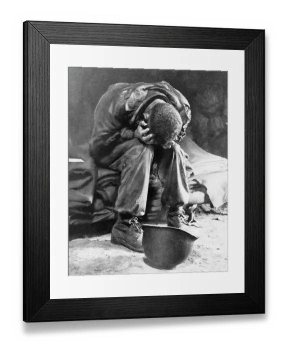 Framed Print : American Soldier Weeping After Battle Framed Print : American Soldier Weeping After Battle