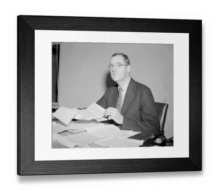 Framed Print : Richard M. Bissell Jr. Seated at Desk Framed Print : Richard M. Bissell Jr. Seated at Desk