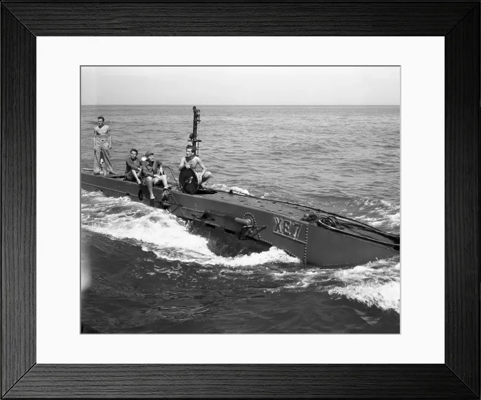 Framed Print : Navy Officers Sitting on a Submarine Framed Print : Navy Officers Sitting on a Submarine
