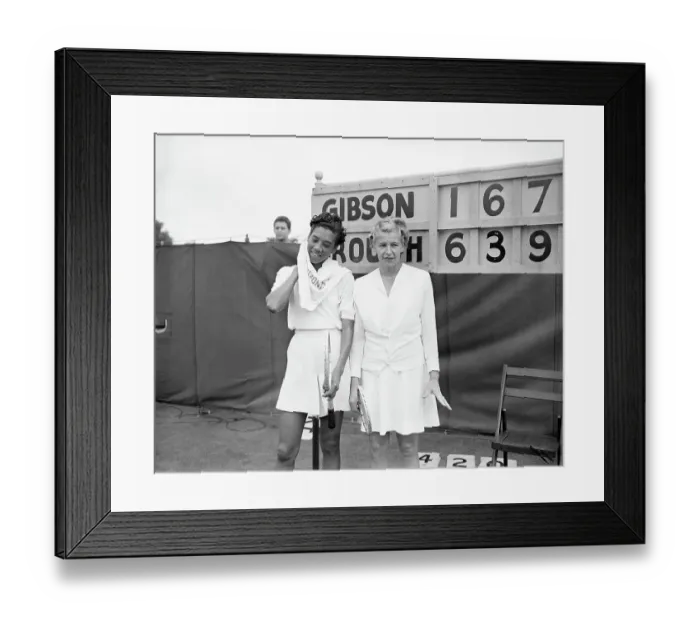Framed Print : Althea Gibson Posing with Louise Brough Framed Print : Althea Gibson Posing with Louise Brough