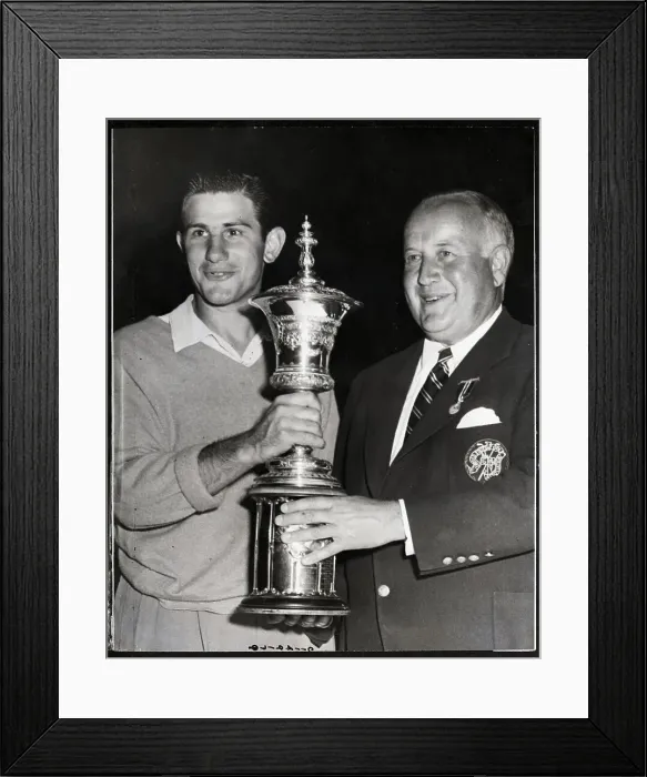 Framed Print : Sam Urzetta Receiving Golf Trophy