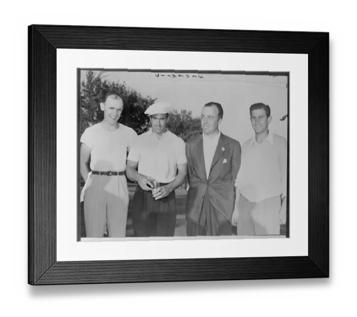 Framed Print : Amateur Golfers Posing Together Outdoors Framed Print : Amateur Golfers Posing Together Outdoors