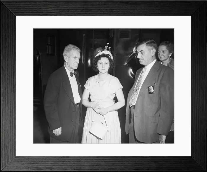 Framed Print : Ethel Rosenberg Being Escorted by U.S. Marshals Framed Print : Ethel Rosenberg Being Escorted by U.S. Marshals