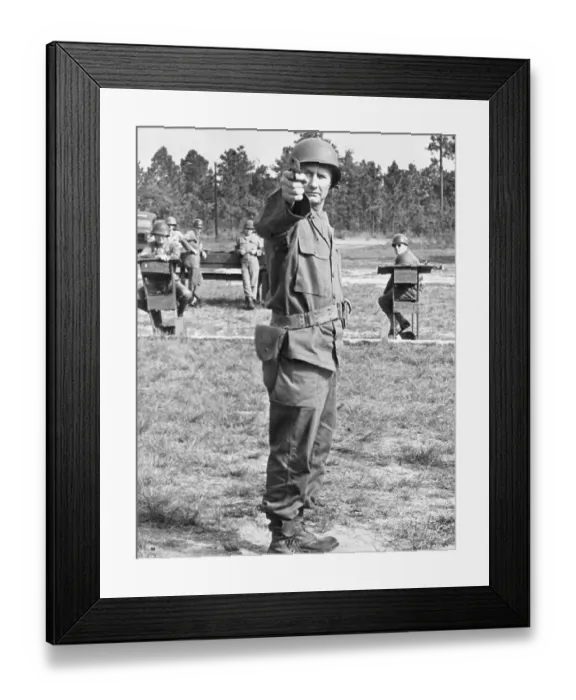 Framed Print : Strom Thurmond Aiming Pistol Framed Print : Strom Thurmond Aiming Pistol