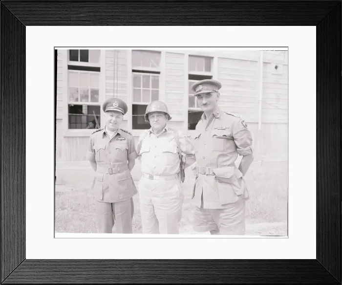 Framed Print : Two British and One American Korean War Officers Framed Print : Two British and One American Korean War Officers