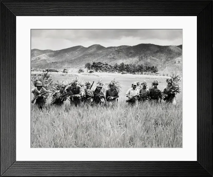 Framed Print : Camouflaged Soldiers In Korea Framed Print : Camouflaged Soldiers In Korea