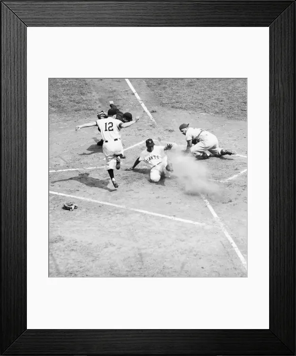 Framed Print : Hank Thompson Sliding Into Home Framed Print : Hank Thompson Sliding Into Home