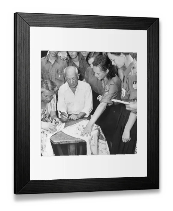 Framed Print : Picasso Signs for Communist Youths Framed Print : Picasso Signs for Communist Youths