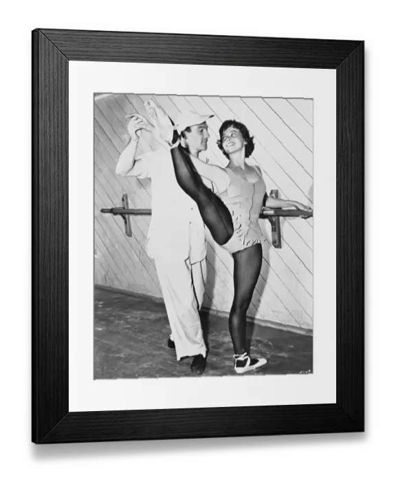 Framed Print : Entertainers Gene Kelly and Leslie Caron Rehearsing Dance Routine Framed Print : Entertainers Gene Kelly and Leslie Caron Rehearsing Dance Routine