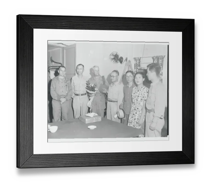 Framed Print : Edward Kraig Posing with Colleagues Framed Print : Edward Kraig Posing with Colleagues