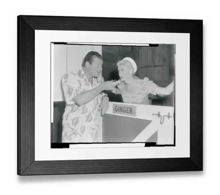 Framed Print : Jack Carson Feeding Straw to Ginger Rogers Framed Print : Jack Carson Feeding Straw to Ginger Rogers