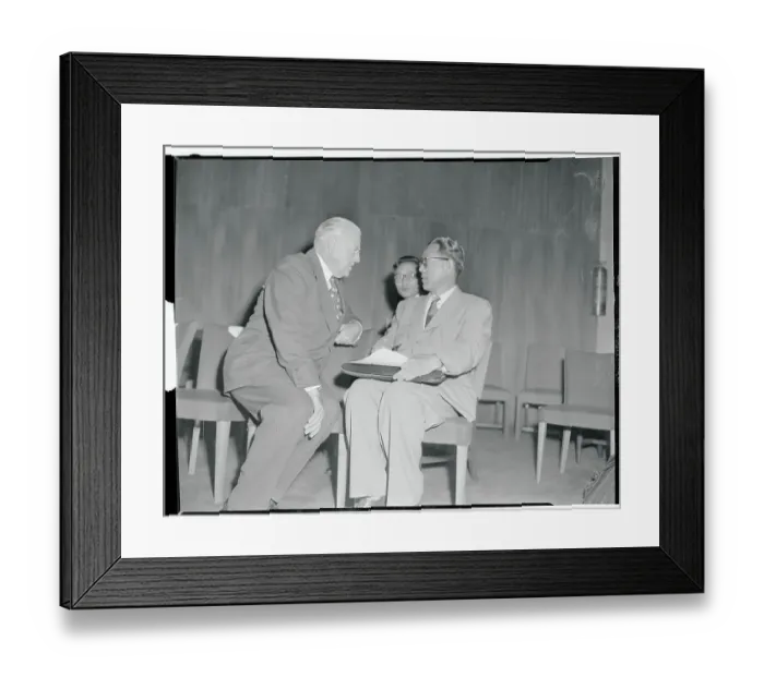 Framed Print : Warren Austin Speaking with Dr. Chang of Korea Framed Print : Warren Austin Speaking with Dr. Chang of Korea
