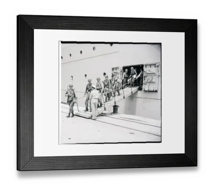 Framed Print : U.S. Marines Walking Down Gangplank Framed Print : U.S. Marines Walking Down Gangplank