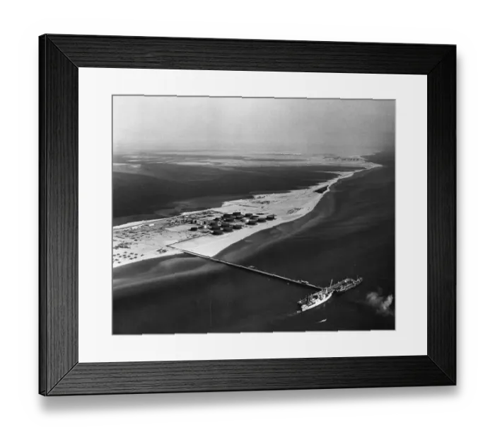 Framed Print : Sandbar W / Long Pier And Oil Tanks Framed Print : Sandbar W / Long Pier And Oil Tanks