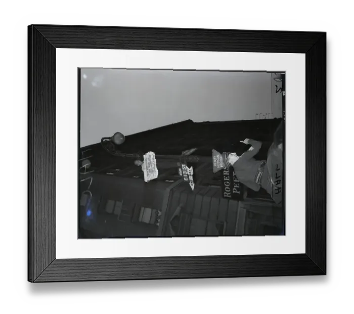 Framed Print : Police Officer Yelling At Man On Pole Framed Print : Police Officer Yelling At Man On Pole