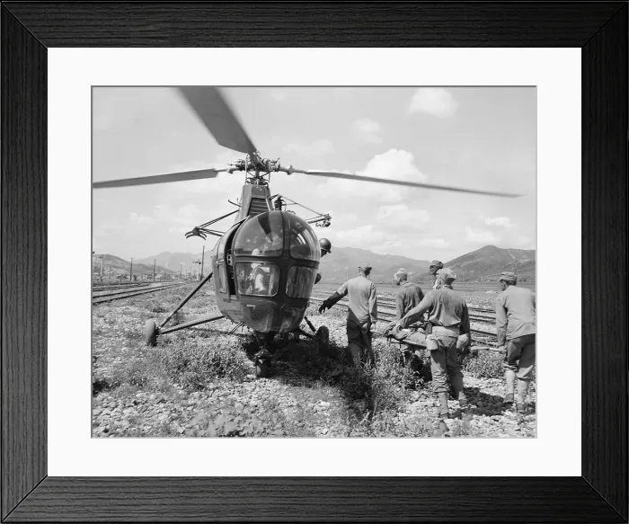 Framed Print : Stretcher Being Carried To Helicopter Framed Print : Stretcher Being Carried To Helicopter