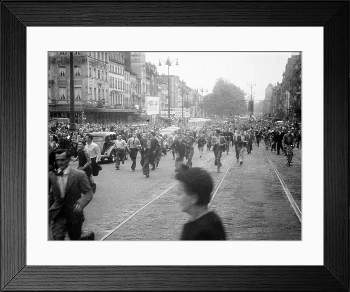 Framed Print : Protesters in Street Upon King Leopold's Return to Throne Framed Print : Protesters in Street Upon King Leopold's Return to Throne