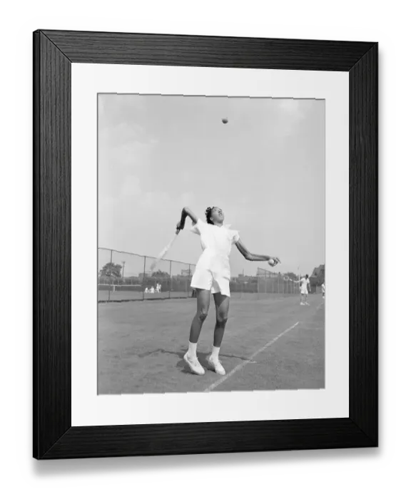 Framed Print : Althea Gibson Practicing Her Serve Framed Print : Althea Gibson Practicing Her Serve