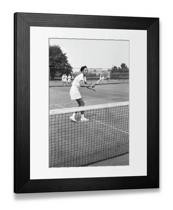 Framed Print : Althea Gibson Practicing Framed Print : Althea Gibson Practicing