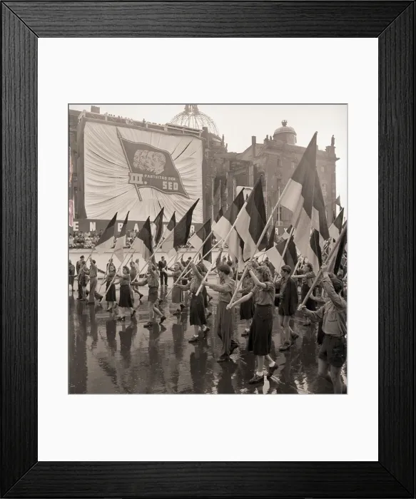 Framed Print : Girls Marching in Communist Parade Framed Print : Girls Marching in Communist Parade