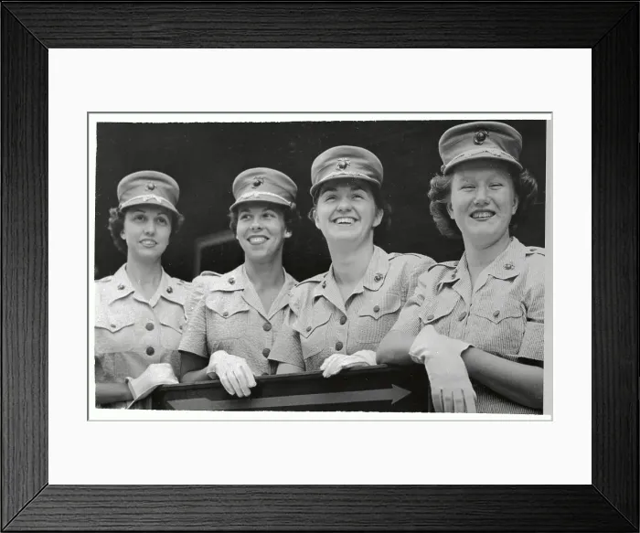 Framed Print : Four Women Marines Reporting for Duty Framed Print : Four Women Marines Reporting for Duty