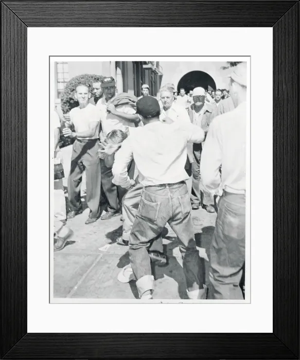 Framed Print : Anti-Communists Attacking Car Workers Framed Print : Anti-Communists Attacking Car Workers