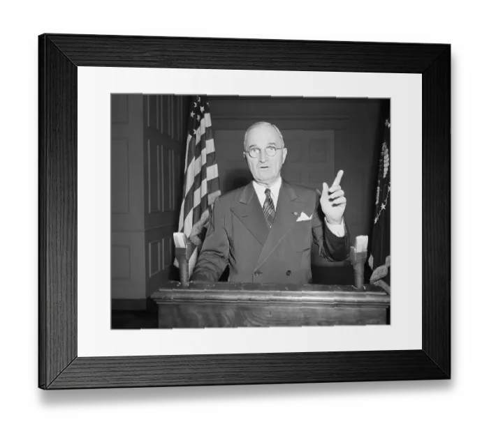 Framed Print : President Truman Addressing the Nation Framed Print : President Truman Addressing the Nation