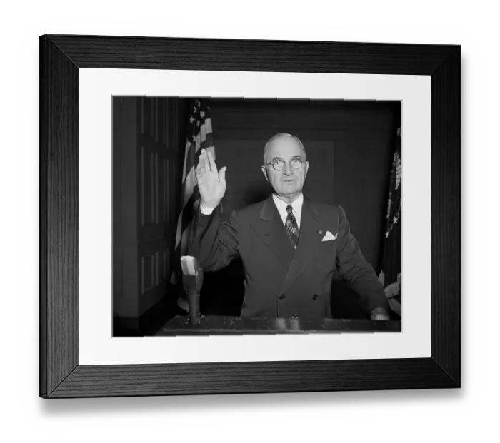 Framed Print : President Truman Addressing the Nation Framed Print : President Truman Addressing the Nation