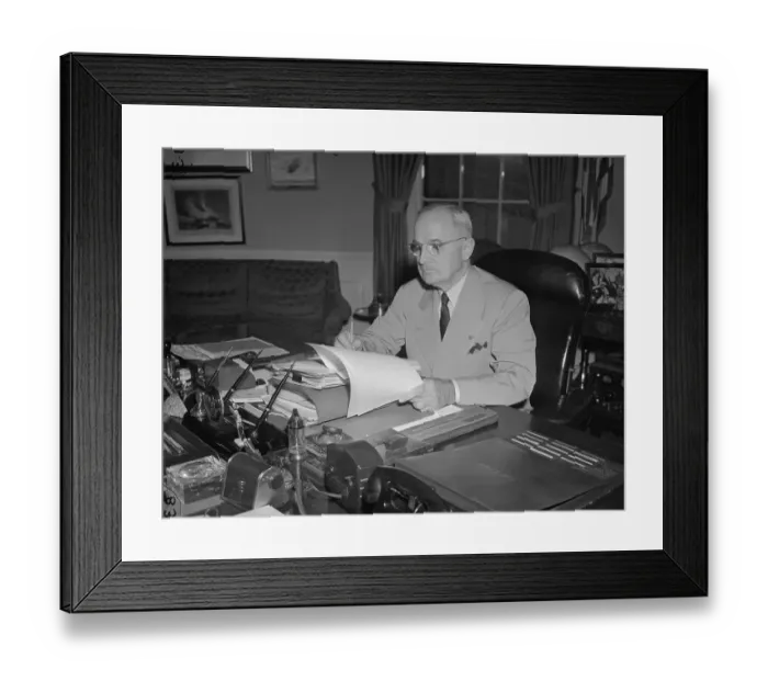 Framed Print : President Harry S. Truman Revising Speech Framed Print : President Harry S. Truman Revising Speech