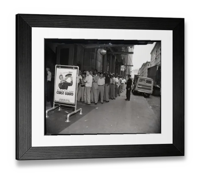 Framed Print : Draftees In Line To Get Forms Framed Print : Draftees In Line To Get Forms