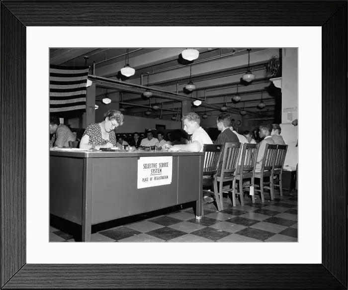 Framed Print : Youths Register For Draft Framed Print : Youths Register For Draft