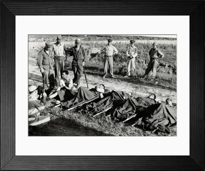 Framed Print : Wounded US Soldiers Awaiting Evacuation Framed Print : Wounded US Soldiers Awaiting Evacuation