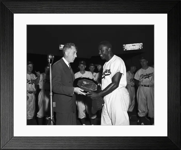 Framed Print : Jackie Robinson Getting MVP Award Framed Print : Jackie Robinson Getting MVP Award