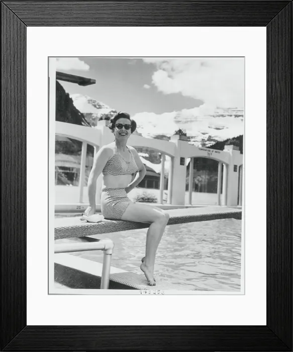 Framed Print : Joan Crawford Posing Poolside Framed Print : Joan Crawford Posing Poolside