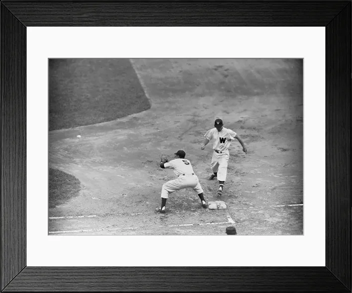 Framed Print : Joe DiMaggio Attempting to Catch Ball for an Out Framed Print : Joe DiMaggio Attempting to Catch Ball for an Out