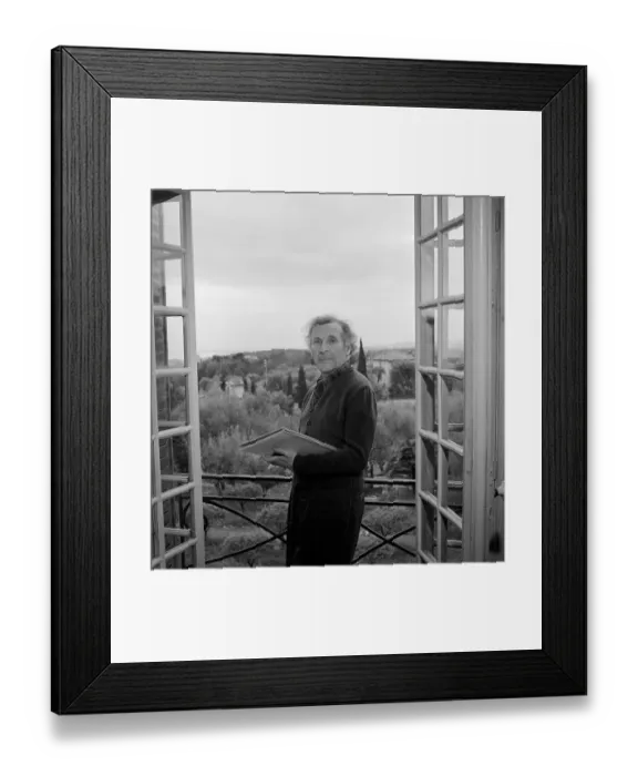 Framed Print : Marc Chagall Posing on his Terrace Framed Print : Marc Chagall Posing on his Terrace