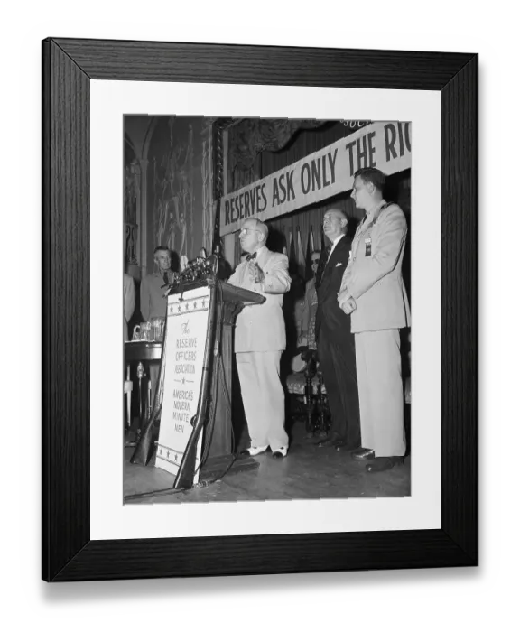 Framed Print : Truman Addressing Reserve Officers Framed Print : Truman Addressing Reserve Officers