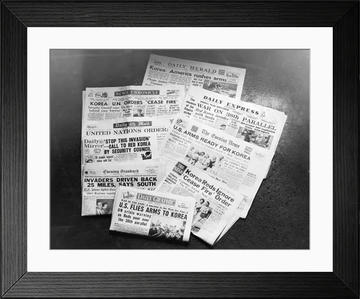 Framed Print : London Press Headlines for Korean Crisis Framed Print : London Press Headlines for Korean Crisis