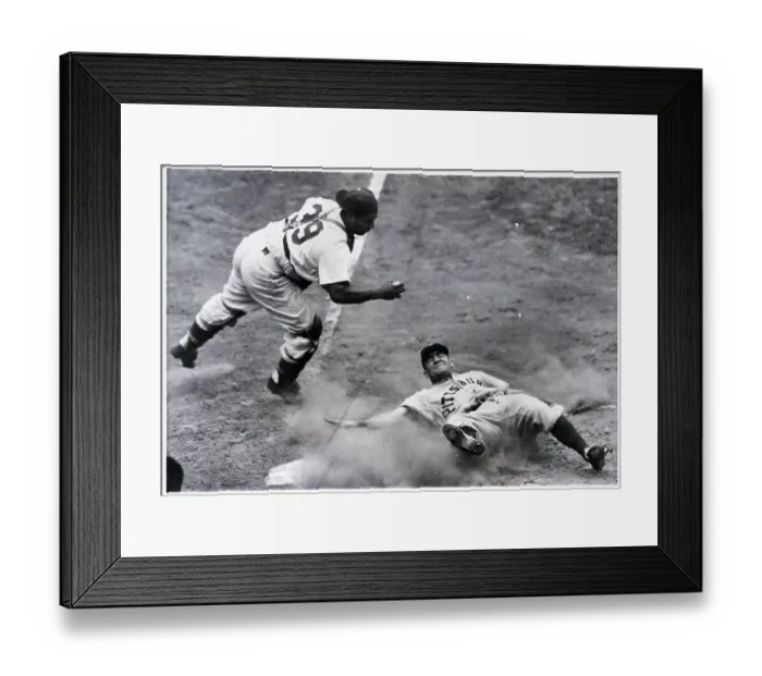 Framed Print : Sliding In To Home At Dodgers Game Framed Print : Sliding In To Home At Dodgers Game