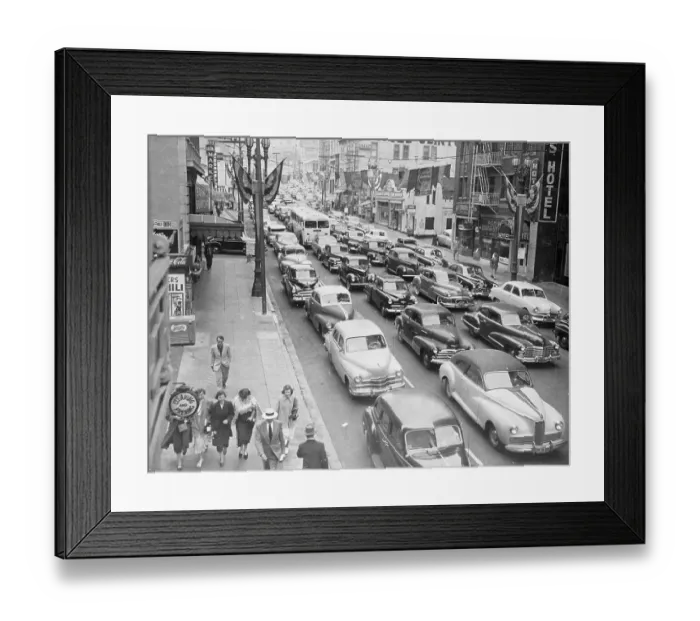 Framed Print : Los Angeles Traffic Jam Caused by Transit Strike Framed Print : Los Angeles Traffic Jam Caused by Transit Strike