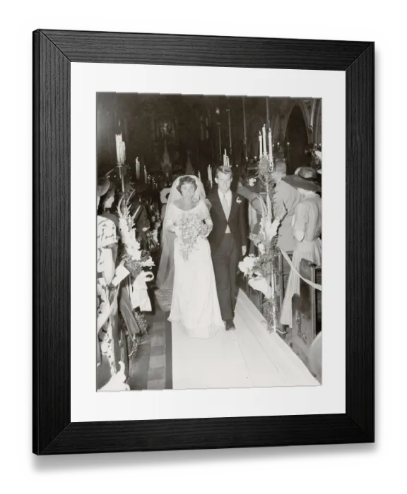 Framed Print : Ethel Skakel and Robert Kennedy Walking Down Aisle Framed Print : Ethel Skakel and Robert Kennedy Walking Down Aisle