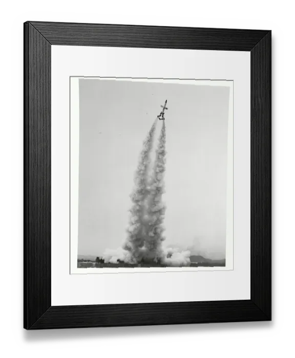 Framed Print : Military Missile Blasting into Sky