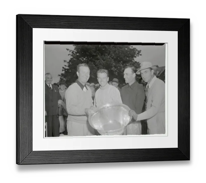 Framed Print : Golfers Displaying Wykagyl Trophy Framed Print : Golfers Displaying Wykagyl Trophy